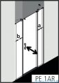 Kermi Pega drzwi wahadłowe 1-skrzydłowe z dwoma polami stałymi 110 cm prawe przejrzyste PE1AR11020VPK