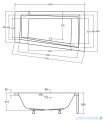 Besco Intima 150x85cm wanna asymetryczna lewa + obudowa + syfon #WAI-150-NLI/#OAP-150-INT/19975
