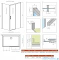Radaway Idea Kdj Brushed Nickel kabina 100x90cm prawa szczotkowany nikiel 387040-91-01R/387050-91-01L