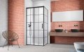 Radaway Idea Black Kdj Factory kabina prysznicowa 130x75 lewa czarny mat/szkło przejrzyste 387043-54-55L/387049-54-55R