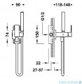 Tres CUADRO Bateria jednouchwytowa podtynkowa z natryskiem do toalety czarny mat 00612302NM