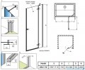 Radaway Fuenta Dwj drzwi wnękowe 110cm prawe chrom połysk szkło przejrzyste 1384015-01-01R