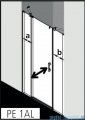 Kermi Pega drzwi wahadłowe 1-skrzydłowe z dwoma polami stałymi 100 cm lewe przejrzyste PE1AL10020VPK