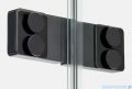 New Trendy Eventa Black Chrome drzwi wnękowe pojedyncze z dodatkową ścianką 150x200 cm przejrzyste prawe czarny połysk EXK-6142