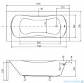 Besco Aria Plus 130x70cm wanna prostokątna z uchwytami + obudowa + syfon #WAA-130-PU/#OAA-130-PA/19975