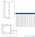 Radaway Kabina prysznicowa Essenza KDJ 80x90 prawa szkło przejrzyste 32846-01-01NR