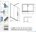 Radaway Furo Gold Walk-in kabina 130x200cm lewa szkło przejrzyste 10106688-09-01L/10110644-01-01