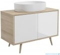 Oltens Hedvig szafka 95 cm podumywalkowa wisząca biały połysk/dąb nova 60200060