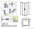 Radaway Idea Black 8 Kdd kabina 90x90cm czarny mat/szkło przejrzyste 10370090-54-01L/10370090-54-01R