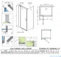 Radaway Nes Kdj II Brushed GunMetal kabina 100x70cm lewa szczotkowany grafit 10032100-92-01L/10039070-01-01