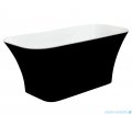 Besco Assos 160x70cm wanna biało-czarna wolnostojąca + syfon klik-klak chrom czyszczony od góry #WMD-160-AWC
