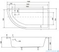 Besco Praktika 150x70cm wanna asymetryczna prawa + obudowa CZARNY mat + syfon CZARNY #WAP-150-PP/OAP-150-NPC/19977