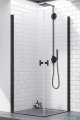 Radaway Nes 8 Black Kdd I kabina 90x90cm czarny mat/szkło przejrzyste 10071090-54-01L/10071090-54-01R