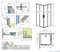 Radaway Idea 8 Kdd kabina 90x80cm szkło przejrzyste 10370090-01-01L/10370080-01-01R