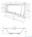 Besco Intima Duo Slim 180x125cm wanna asymetryczna lewa + czarny syfon #WAID-180-SL/19977