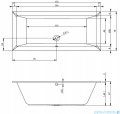 Riho Lugo 170x75cm wanna prostokątna z hydromasażem Pneumatic S2 lewa + nogi + syfon BT01-PNES2-L