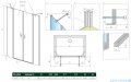 Radaway Nes Black Dwd II drzwi wnękowe 140cm W1 czarny mat/szkło przejrzyste 10037083-54-01/10041057-54-01
