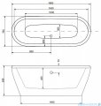 Besco Victoria wanna 160x75cm wolnostojąca z przelewem biało-czarna #WKV-160WOP-BC