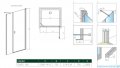 Radaway Nes 8 Black Dws I drzwi wnękowe 140cm prawe czarny mat/szkło przejrzyste 10078120-54-01R/10078113-01-01