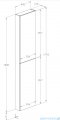 Roca Extra kolumna wysoka slim 180x40x12 SZARY ANTRACYT A857911153