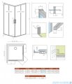 Radaway Idea Kdd Brushed GunMetal kabina 80x70cm szczotkowany grafit 387061-92-01L/387065-92-01R