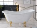 Besco Otylia wanna owalna Retro 160x77 + nogi białe #WKO-160W+BI