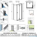 Radaway Fuenta Kdj B kabina 100x80cm prawa chrom połysk szkło przejrzyste 1384083-01-01R/1384051-01-01