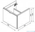 rysunek techniczny Oristo Siena szafka podumywalkowa wisząca 50x39x45 szary mat OR45-SD1S-50-12