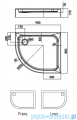 Novellini City R brodzik półokrągły prawy 80x90 MNQ809017D-30