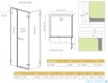 Radaway Arta Kds II kabina 140x80cm lewa szkło przejrzyste 386522-03-01R/386107-03-01/386110-03-01