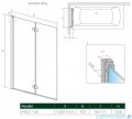 Radaway Nes Pnd I parawan nawannowy 140cm lewy przejrzyste rysunek techniczny