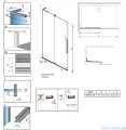 Radaway Furo SL Brushed Gold kabina Walk-in 100x200cm lewa szczotkowane złoto 10306538-99-01L/10110494-01-01