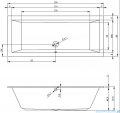 Riho Lugo wanna prostokątna 190x80cm nóżki+syfon B135001005/207093/19975