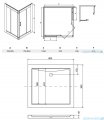 Besco Modern kabina kwadratowa z brodzikiem 80x80cm przejrzyste MK-80-185-C/#BAA-80-K