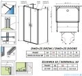 Radaway Nes 8 Black Dwd+2S kabina 100x80x100cm czarny mat/szkło przejrzyste 10080100-54-01/10082180-54-01/10080100-54-01