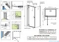 Radaway Essenza 8 Gold Kdj kabina 80x70cm lewa złoty połysk/szkło przejrzyste 10480512-01-01L/10470237-09-01L/10113070-01-01