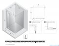 New Trendy Nesta Gunmetal Brushed kabina 110x80x200 cm lewa wspornik równoległy grafit szczotkowany/szkło przejrzyste K-4715