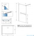 Radaway Modo New II Brushed Nickel z wieszakiem kabina Walk-in 135x200 szczotkowany nikiel 389135-91-01W