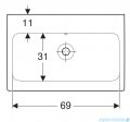 Geberit iCon Umywalka ścienna bez otworu na baterię z przelewem 75 x 48,5 cm 124078000