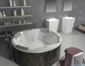 Riho Limited Carmen wanna okrągła 180cm z hydromasażem Thermae Line + zagłówki czarne B038004005