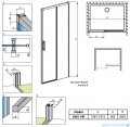 Radaway Idea Black Dwj drzwi wnękowe 140cm prawe czarny mat/szkło przejrzyste 387018-54-01R