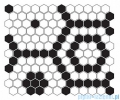 Dunin Mini Hexagon B&W Bee płytka ścienna 26x30cm