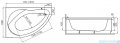 Polimat Marea wanna asymetryczna 160x100 prawa + obudowa + syfon 00532/00533/19975