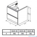 Oristo Brylant szafka podumywalkowa wisząca 59x50x45 biały mat OR36-SD2S-60-1-V3