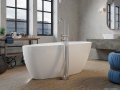 Besco Goya A-Line Glam złota 160x73cm wanna wolnostojąca akrylowa + syfon klik-klak biały #WA-160-GZB