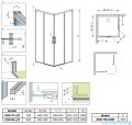 Radaway Idea Black Kdd kabina 70x90cm czarny mat/szkło przejrzyste 387065-54-01L/387060-54-01R