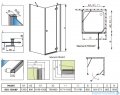 Radaway Kabina prysznicowa Almatea KDJ 120x80 prawa szkło przejrzyste + brodzik Doros D + syfon 32141-01-01NR