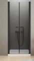 New Trendy New Soleo Black drzwi wnękowe dwuskrzydłowe 150x195 cm przejrzyste D-0249A