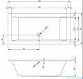 Riho Lugo 180x90cm wanna prostokątna z hydromasażem Relaks + nogi + syfon BT03-REL