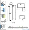 Radaway Arta Dwjs drzwi wnękowe 140cm prawe szkło przejrzyste 386456-03-01R+1386122-03-01R